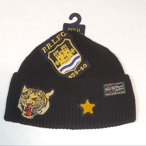 Polo Ralph Lauren Black Tiger Patch Skully / Beanie